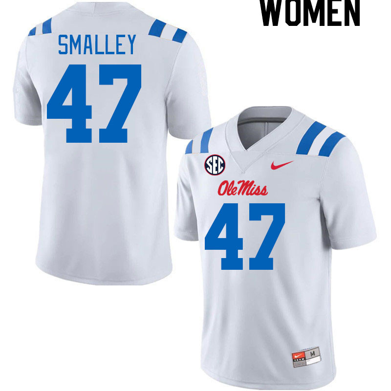 Women #47 Wyatt Smalley Ole Miss Rebels 2024 New Uniforms College Football Jerseys Stitched-White